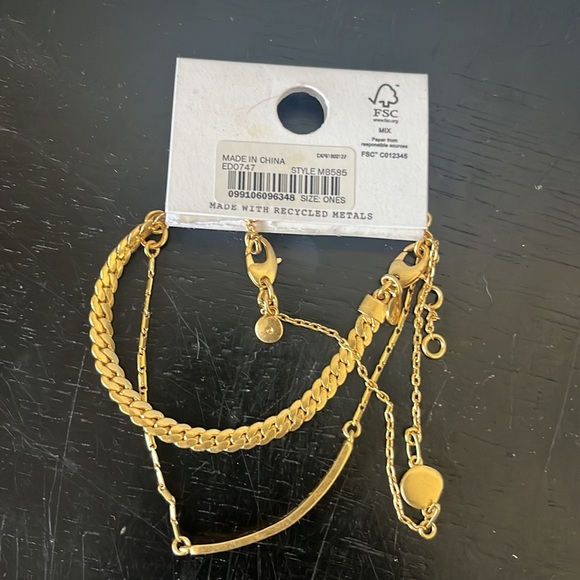 Set of 3 Madewell gold bracelets never worn with tags - Picture 3 of 4